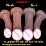 Black Big Glans Realistic Veins Dildo Anal Plug Sex Toy for Women Soft Silicone l Masturbators  Big Suction Cup Dick