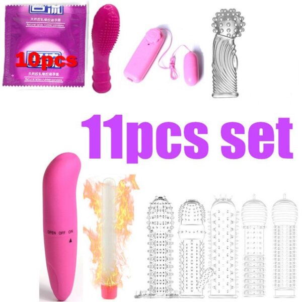 13pcs set Extensions condom  Sleeve Male Enlargement for Men Delay Spray Massager Cock Ring Cover Adult Sex Toys