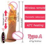 Wireless Dildo with Telescopic Rotating for Female   Anal Massage Heating G-spot Vibrator  Sex Toys Women