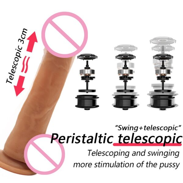 Wireless Dildo with Telescopic Rotating for Female   Anal Massage Heating G-spot Vibrator  Sex Toys Women