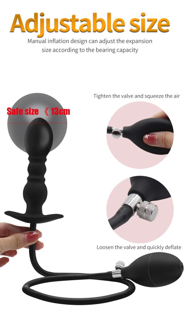 Inflatable Anal Plug Pump Expander Big Butt Plug Prostate Massage  Stimulate  Dilator Anal Dildo Sex Toy For Women Men