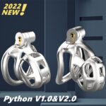 BLACKOUT 316 Stainless Steel Python V1.0&V2.0 Design Male Chastity Device Cobra Mamba Cock Cage  Ring Adult Sex Toys