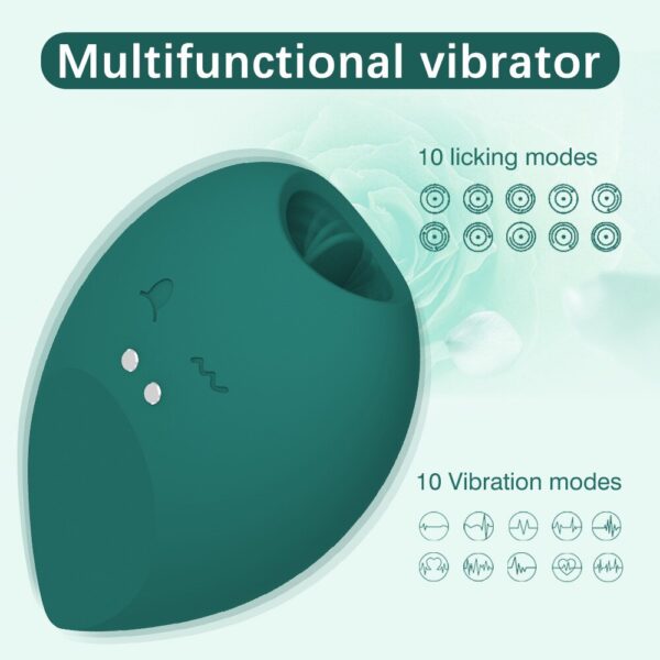 ZZOOI Powerful 10 Speed Vibrator Women  Nipple Sucking Rose Shape Oral Sex Licking Tongue Clitori Stimulation Erotic Toy Female (复制)