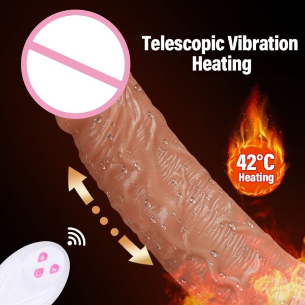 COTO Remote Control Heating Realistic Dildos Big  Dicks Telescopic Rotation Vibrator Sex Toys For Women