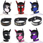 Puppy Play Dog Hood Mask Adjustable Neck Collar Cosplay Sex Toys For Men Women Bdsm  Pet Roleplay Party Masquerade Props