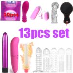 13pcs set Extensions condom  Sleeve Male Enlargement for Men Delay Spray Massager Cock Ring Cover Adult Sex Toys